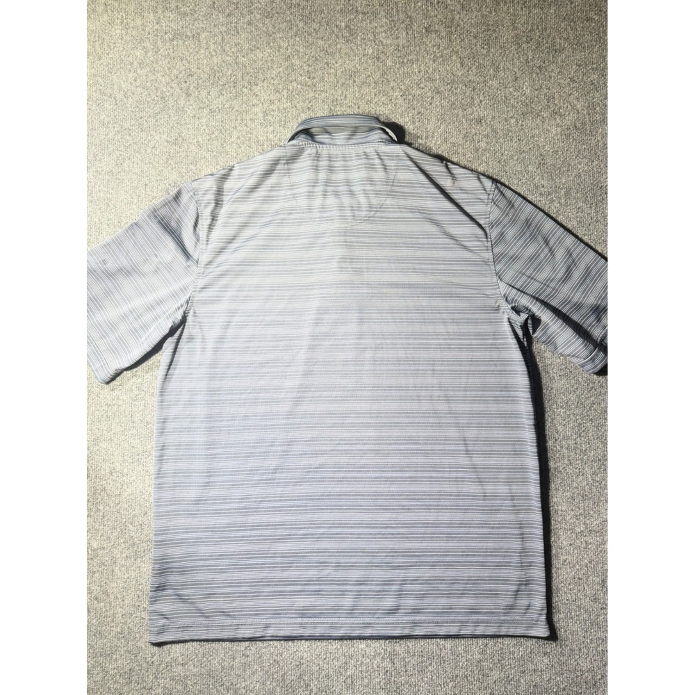 PGA TOUR Polo Shirt Mens L Blue Excellent Striped Short Sleeve Golf Top - Picture 7 of 7